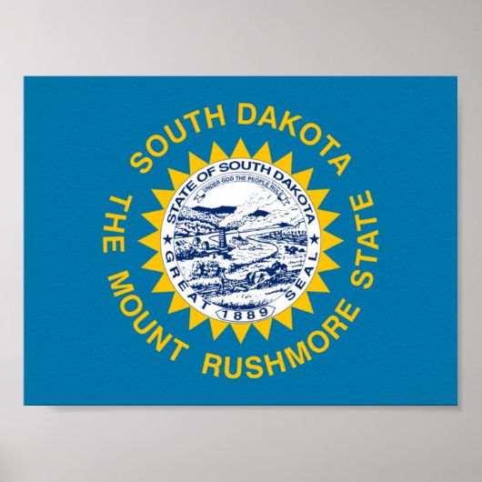 Poster Drapeau du Dakota du Sud (Devant)