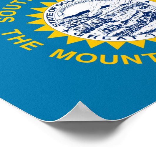 Poster Drapeau du Dakota du Sud (Coin)