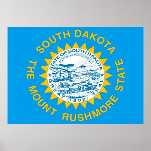 Poster Drapeau du Dakota du Sud (Devant)