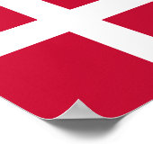 Poster Drapeau du Danemark (Coin)