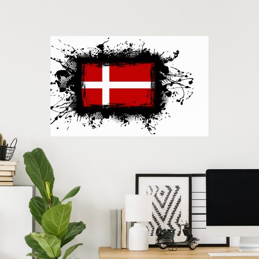 Poster Drapeau du Danemark (Bureau à domicile)