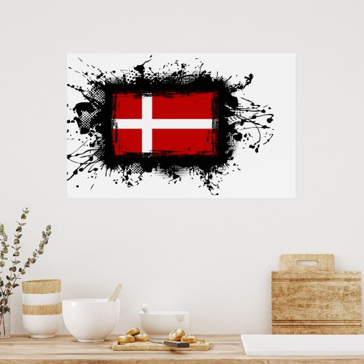 Poster Drapeau du Danemark (Cuisine)