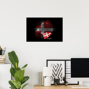 Poster drapeau du Danemark