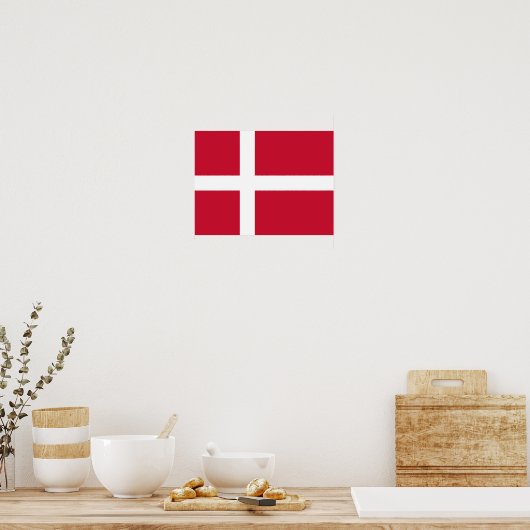Poster Drapeau du Danemark (Cuisine)