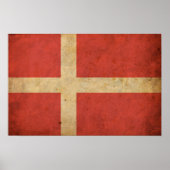 Poster Drapeau du Danemark vintage (Devant)