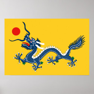 Poster Drapeau du dragon chinois de la dynastie Qing de C