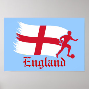 Poster Drapeau du football de l'Angleterre