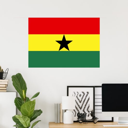 Poster Drapeau du Ghana (Bureau à domicile)