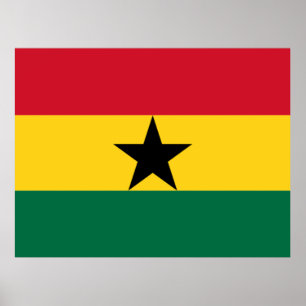 Poster Drapeau du Ghana