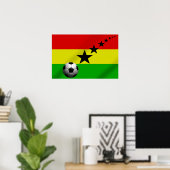 Poster drapeau du Ghana Black Stars Soccer (Bureau à domicile)
