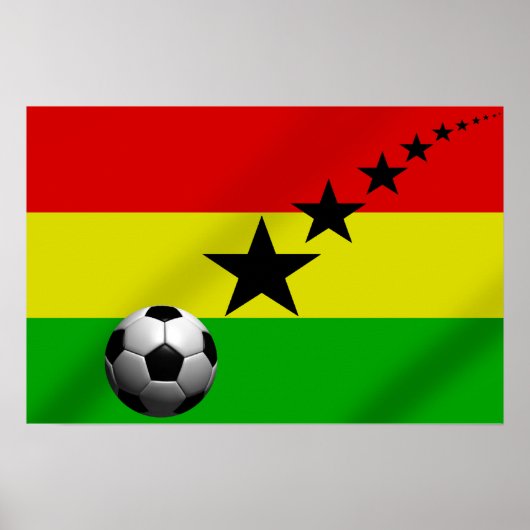 Poster drapeau du Ghana Black Stars Soccer (Devant)