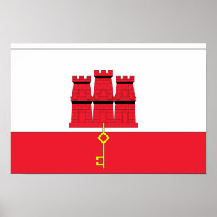 Poster Drapeau du Gibraltar