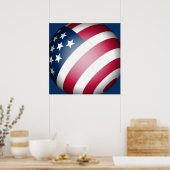 Poster Drapeau du Globe des États-Unis d'Amérique (Cuisine)