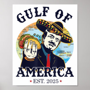 Poster Drapeau Du Golfe D'Usa 2025 Amérique Vintage