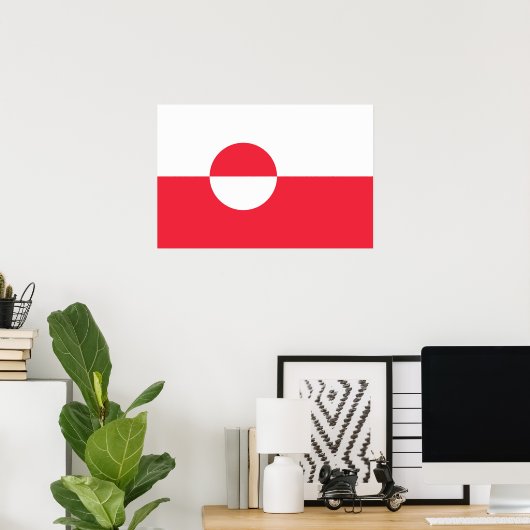 Poster Drapeau du Groenland (Bureau à domicile)