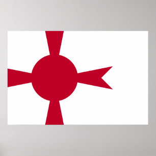 Poster Drapeau du Japon, commandant de la marine impérial