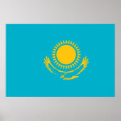 Poster Drapeau du Kazakhstan (Devant)