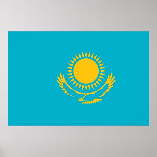 Poster Drapeau du Kazakhstan (Devant)
