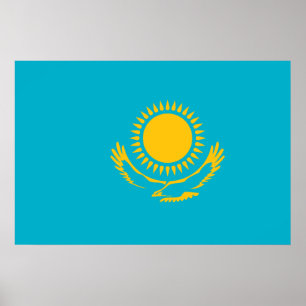 Poster Drapeau du Kazakhstan