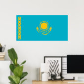 Poster Drapeau du Kazakhstan (Bureau à domicile)