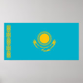 Poster Drapeau du Kazakhstan (Devant)