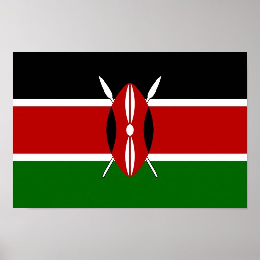 Poster Drapeau du Kenya (Devant)