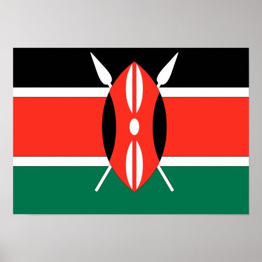 Poster Drapeau du Kenya (Devant)