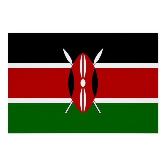 Poster Drapeau du Kenya (Devant)