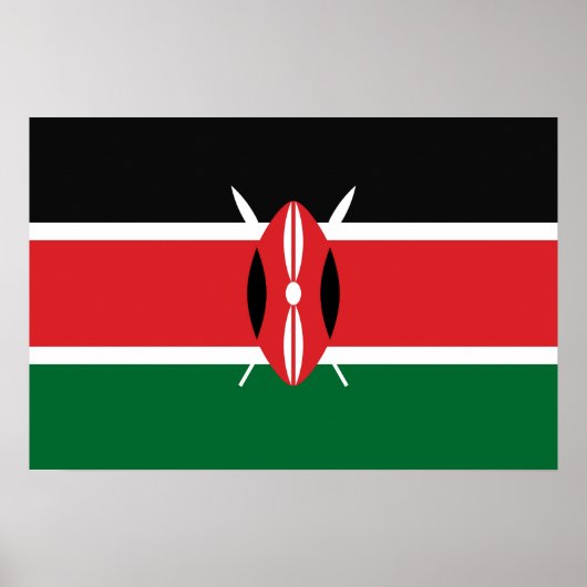 Poster Drapeau du Kenya (Devant)