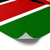 Poster Drapeau du Kenya, Afrique (Coin)