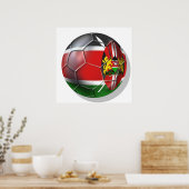 Poster Drapeau du Kenya footballeur de football (Cuisine)
