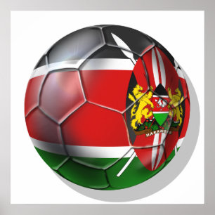 Poster Drapeau du Kenya footballeur de football