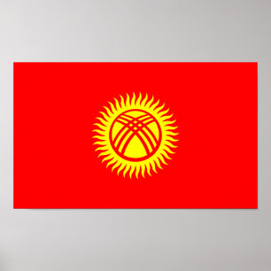 Poster Drapeau du Kirghizistan