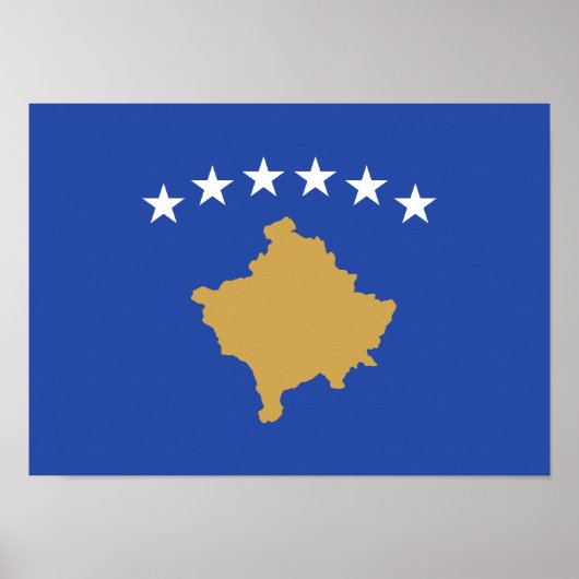Poster Drapeau du Kosovo (Devant)