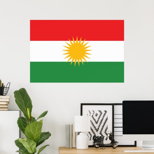 Poster Drapeau du Kurdistan (Bureau à domicile)