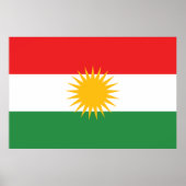 Poster Drapeau du Kurdistan (Devant)
