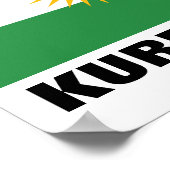 Poster Drapeau du Kurdistan (Coin)