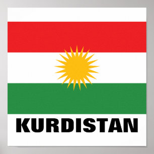Poster Drapeau du Kurdistan