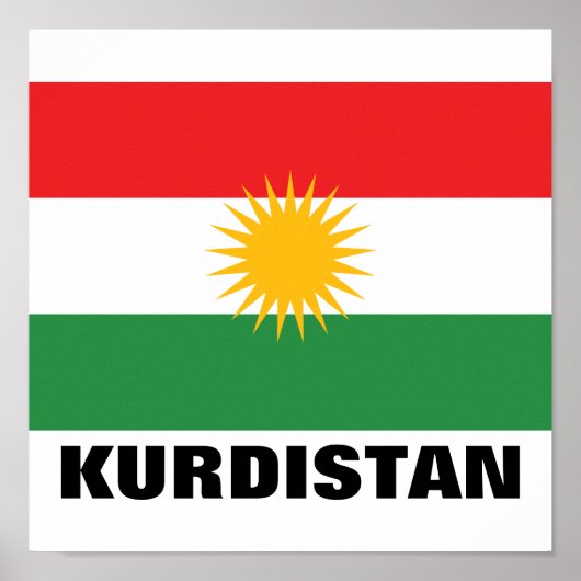 Poster Drapeau du Kurdistan (Devant)