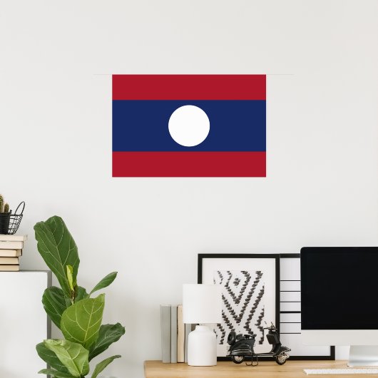 Poster Drapeau du Laos (Bureau à domicile)