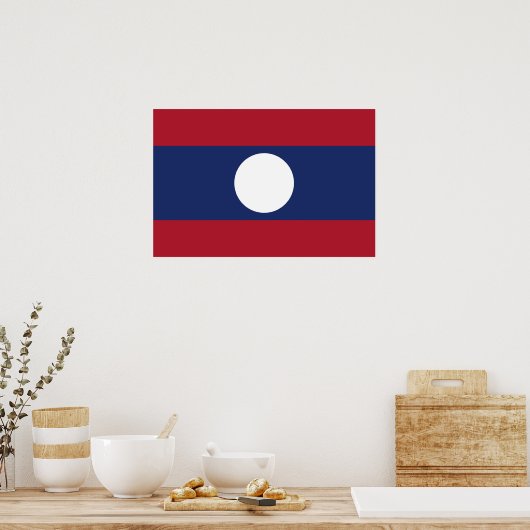 Poster Drapeau du Laos (Cuisine)