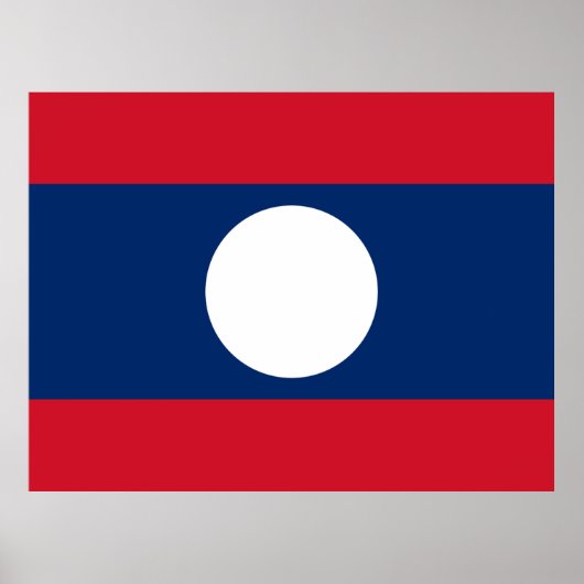 Poster Drapeau du Laos (Devant)
