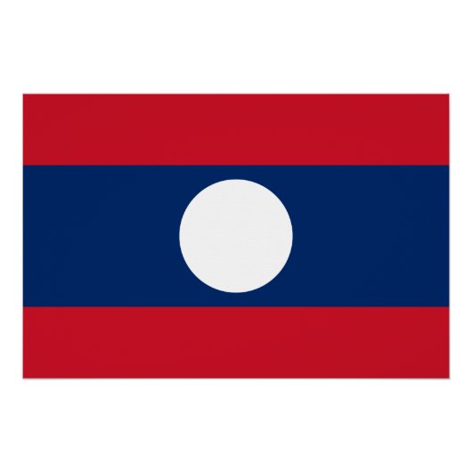 Poster Drapeau du Laos (Devant)