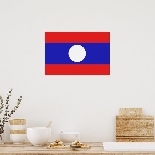 Poster Drapeau du Laos (Cuisine)