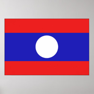 Poster Drapeau du Laos