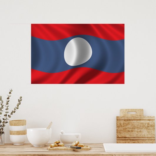Poster Drapeau du Laos (Cuisine)