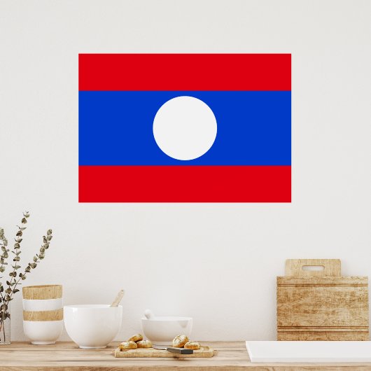 Poster Drapeau du Laos (Cuisine)