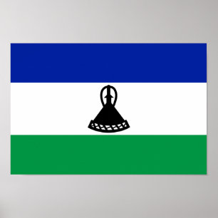Poster Drapeau du Lesotho