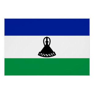 Poster Drapeau du Lesotho