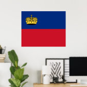 Poster Drapeau du Liechtenstein (Bureau à domicile)
